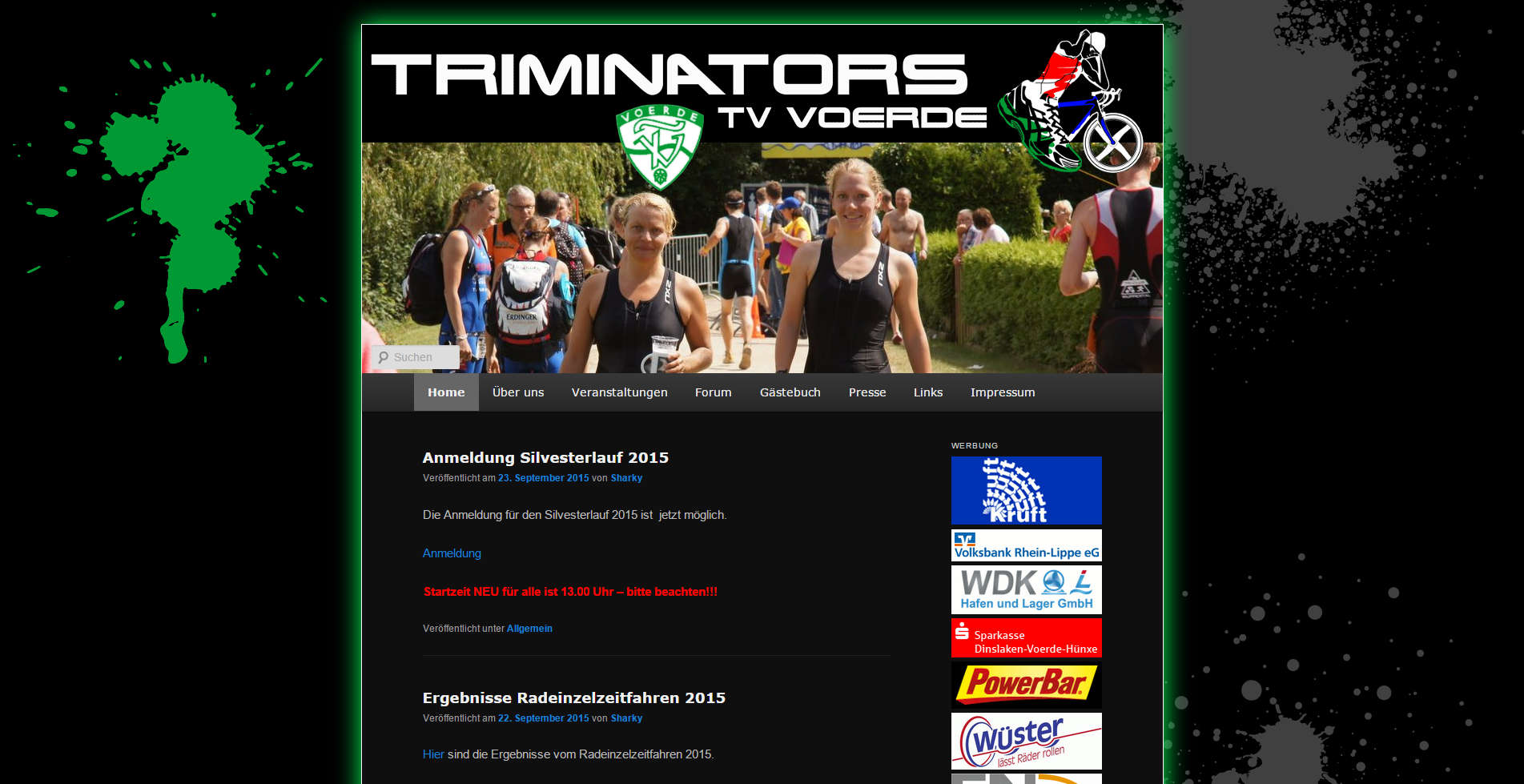 Screenshot der Triminators-Webseite